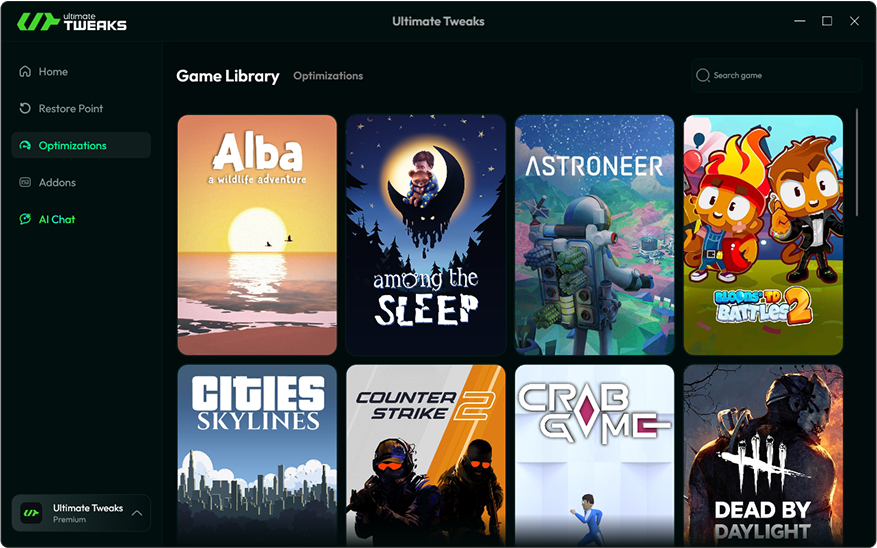 Supported games preview
